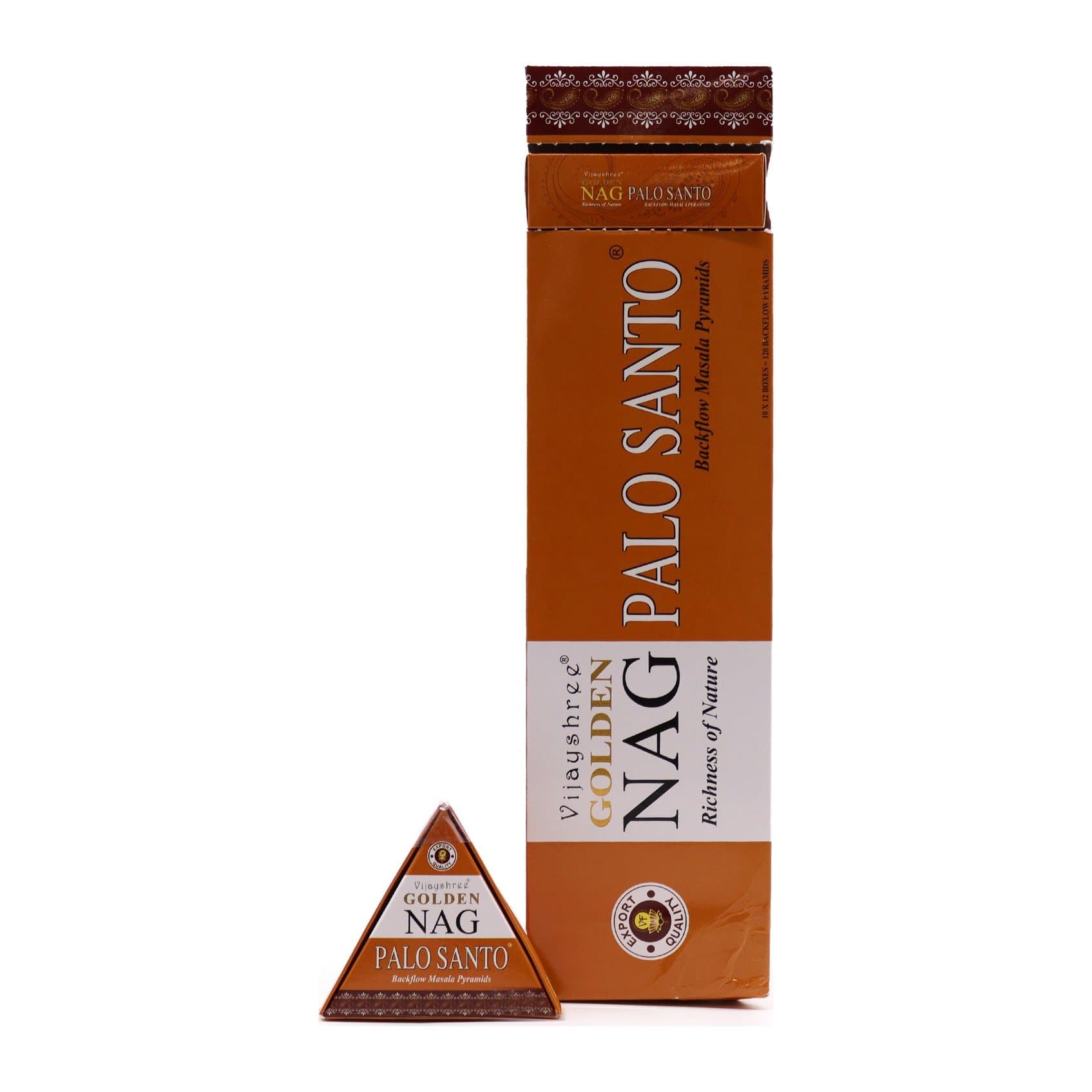 Palo santo backflow incense cones, pack of 3, Jumbo Golden Nag