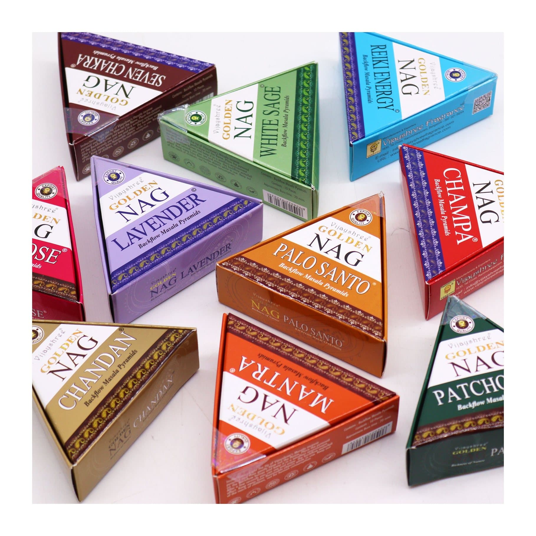 Golden Nag Reiki Energy backflow incense cones, pack of 3