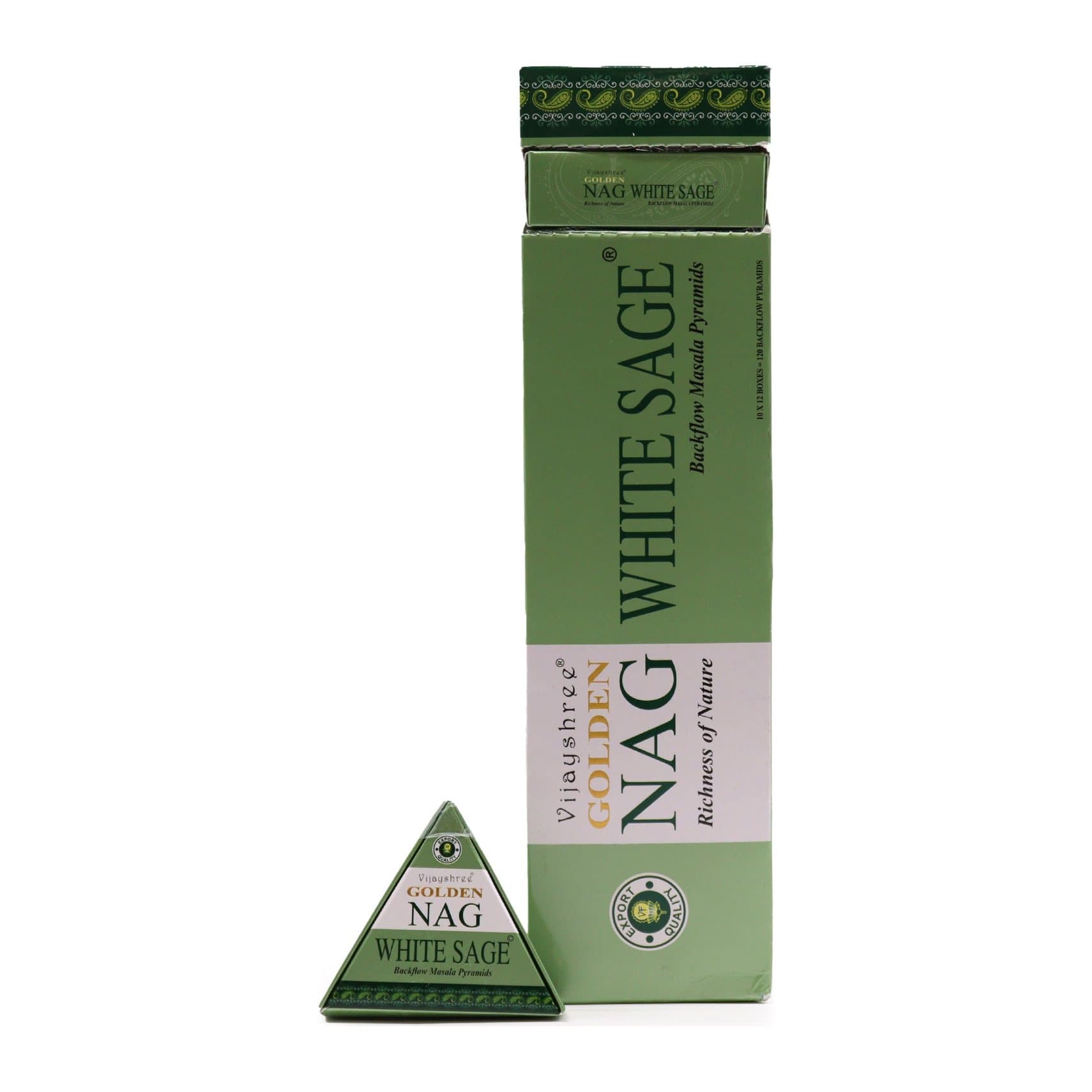 Pack of 3 white sage backflow incense cones