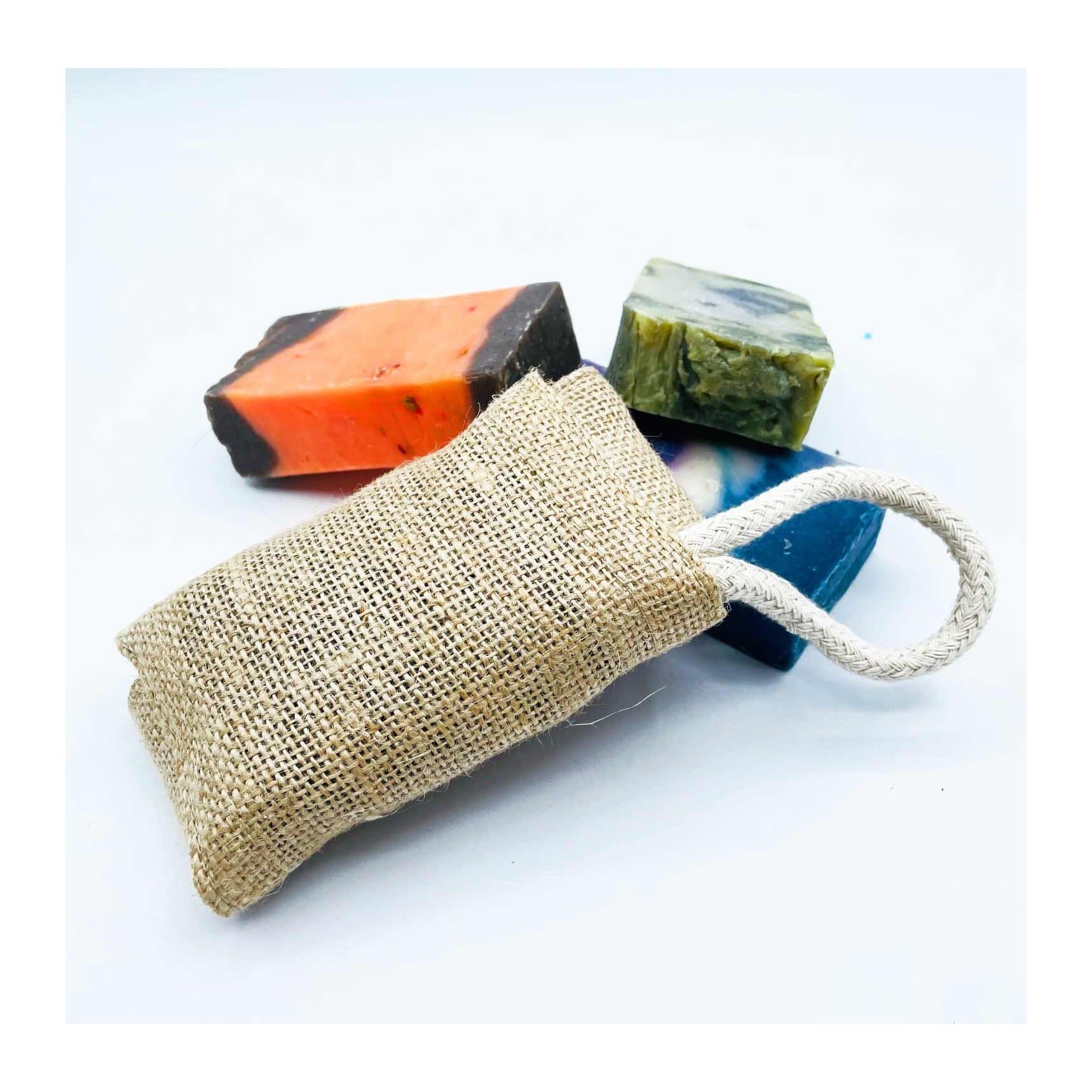 Natural jute scrub soap pouch, pack of 2