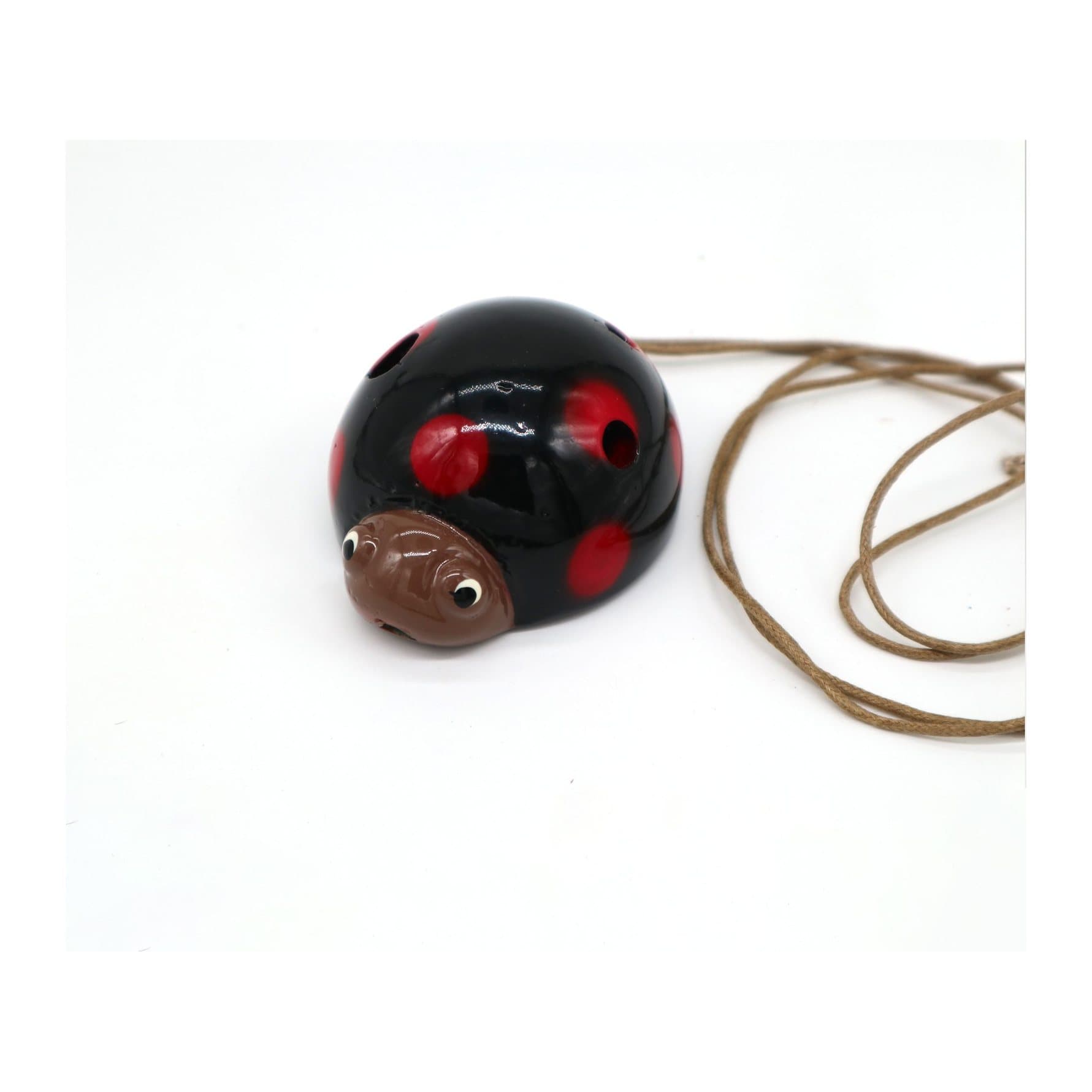 Red ceramic ladybird ocarina
