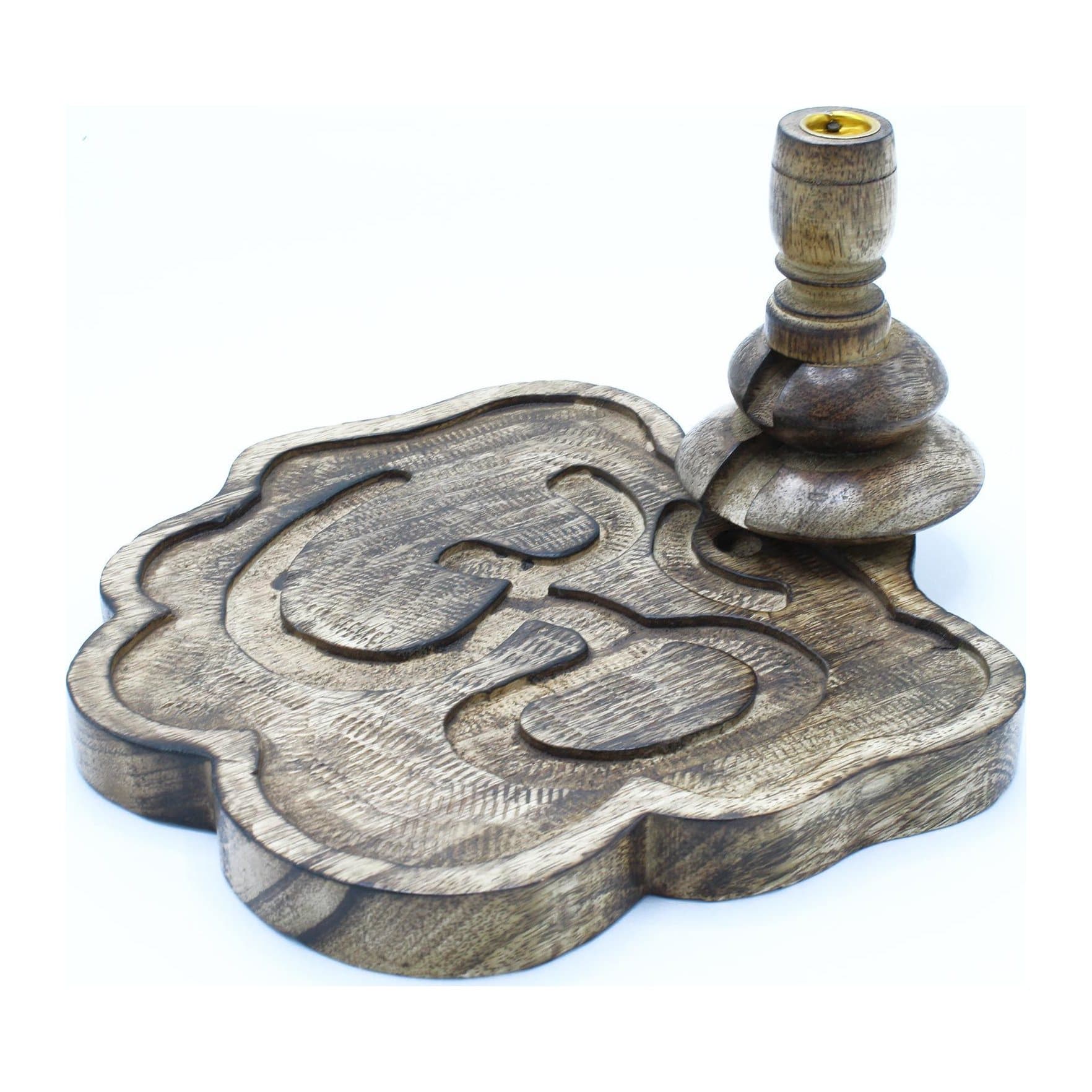 Large mango wood backflow burner with an ohm design