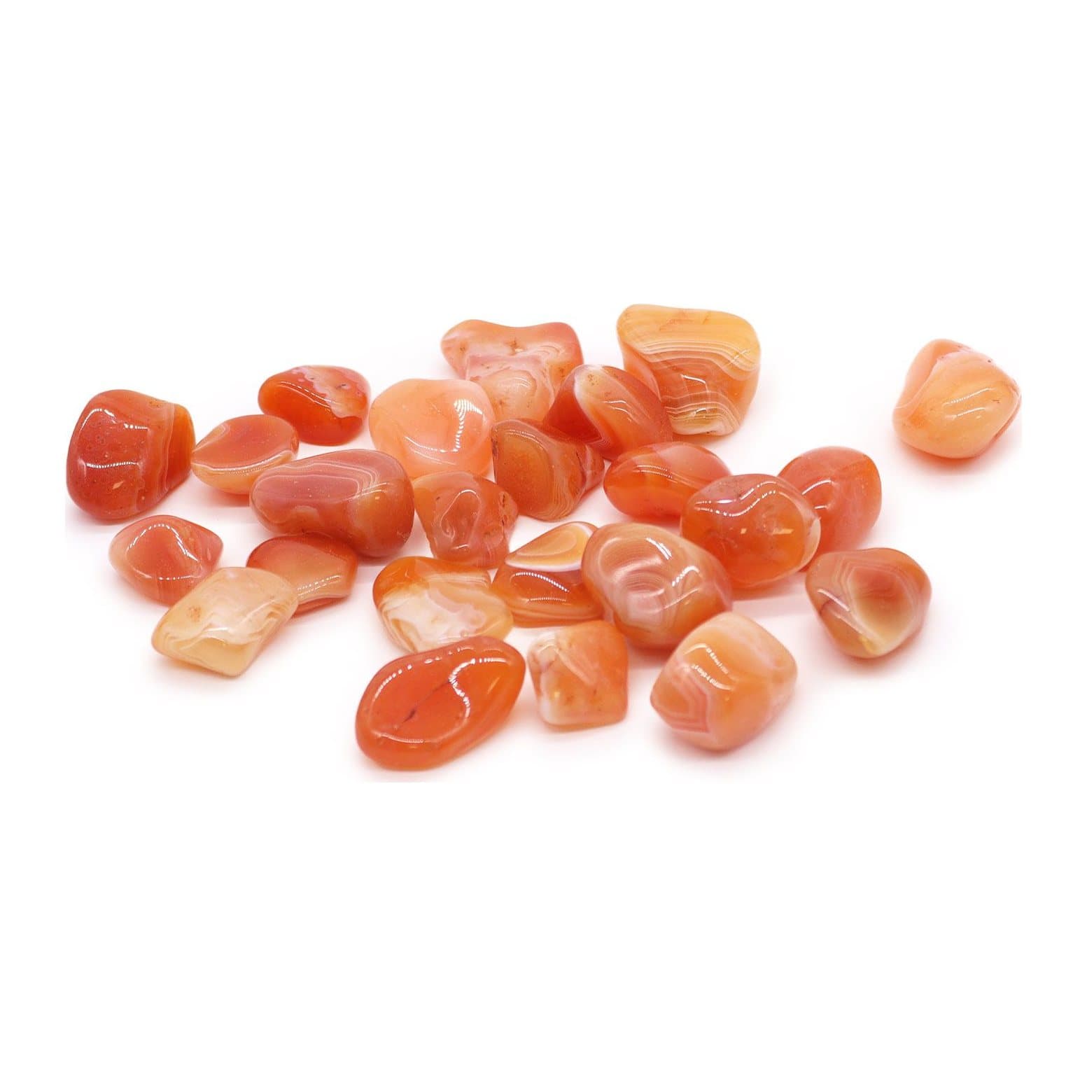 Large polished carnelian tumble stones