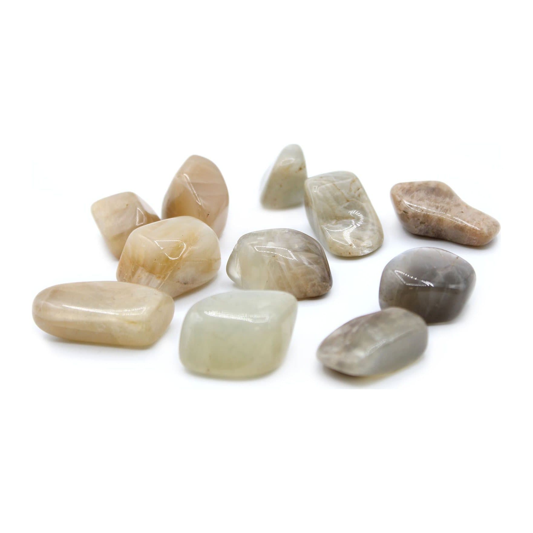 Pack of 24 polished moonstone tumble stones