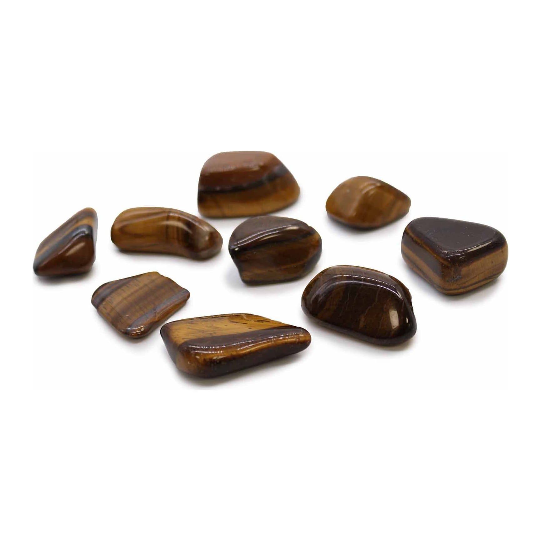 Gold tiger eye tumble stones in a pack of 24