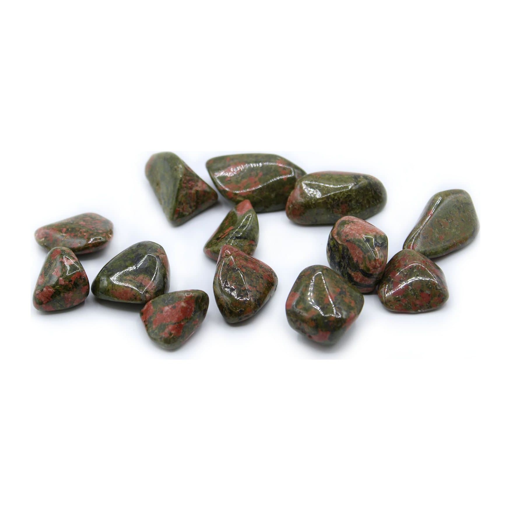 Large unakite tumble stones, a pack of 24 polished gemstones