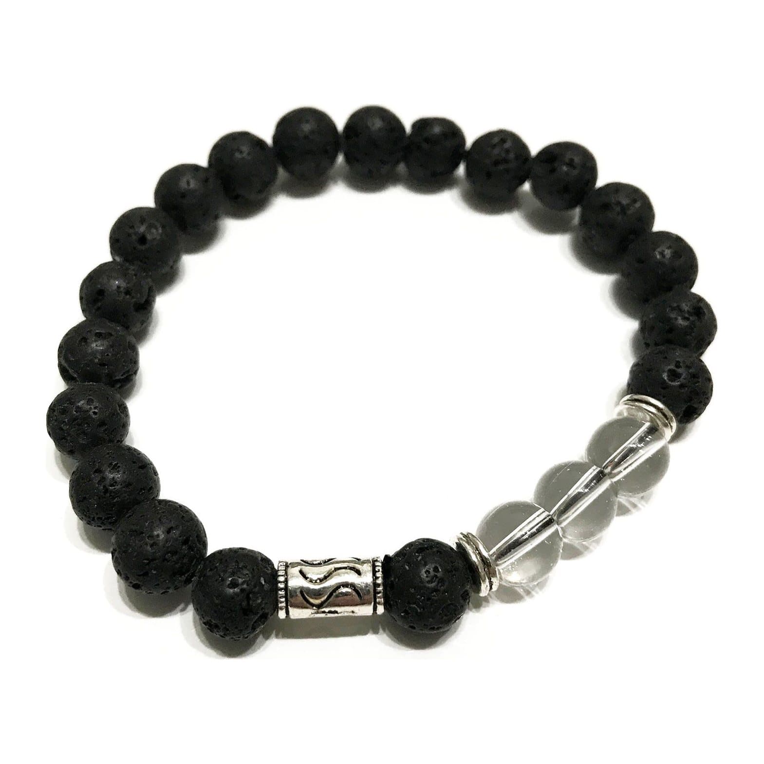 Dark lava stone bead bracelet
