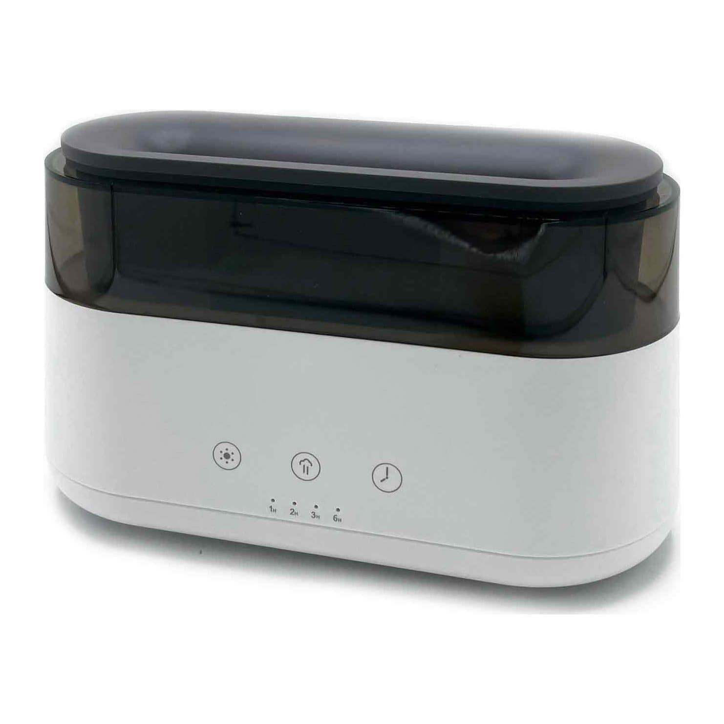 Flame-effect aroma diffuser with an LED clock