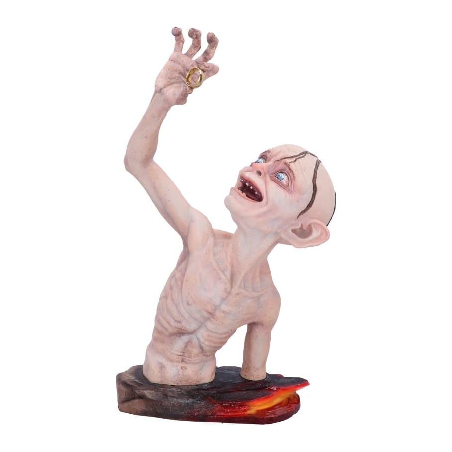 Lord of the Rings Gollum bust showing Gollum on volcanic rock, looking at the One Ring