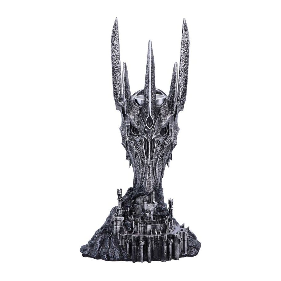 Resin Sauron head tea light holder with a metal insert at the top