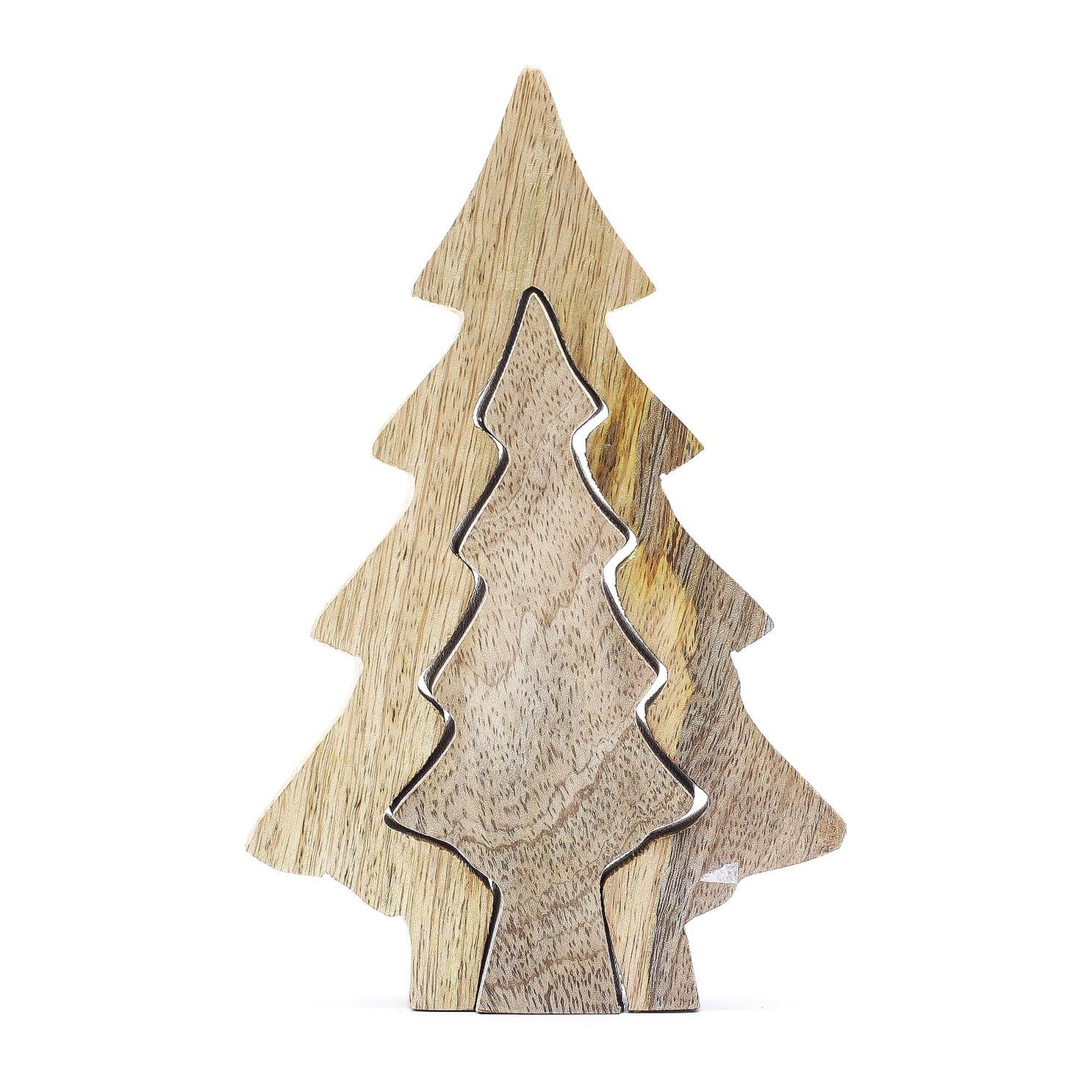 Wooden stag in the forest ornament