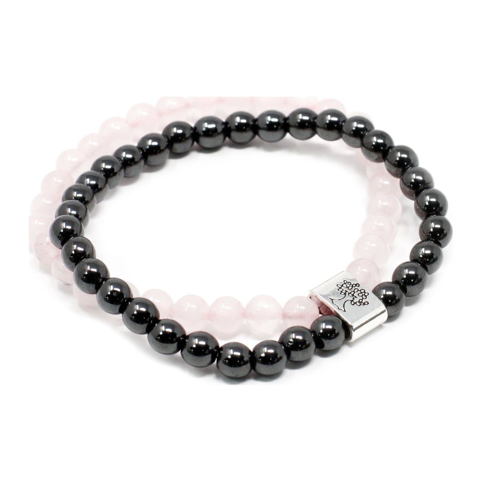 Rose quartz magnetic gemstone bracelet