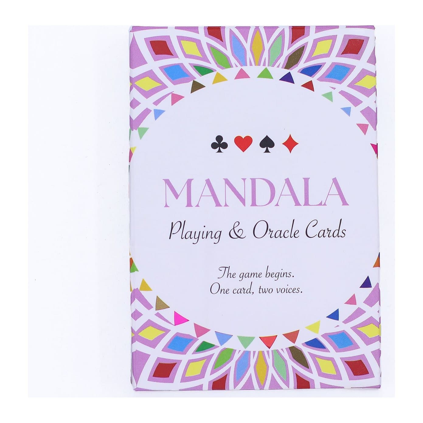 Mandala playing and oracle cards with kaleidoscope symmetry designs
