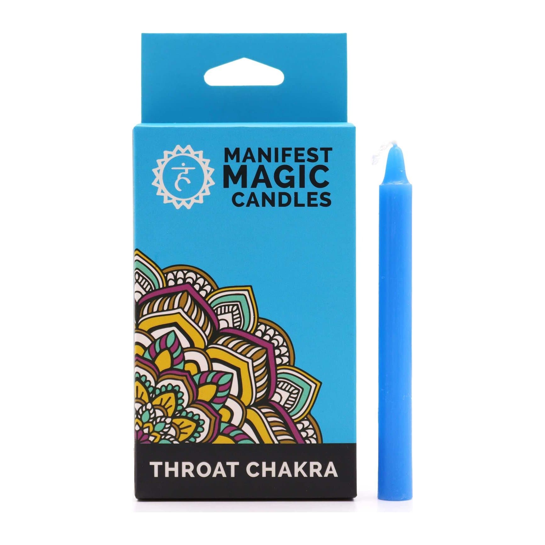 Blue throat chakra candles in three packs of 12, 36 in all
