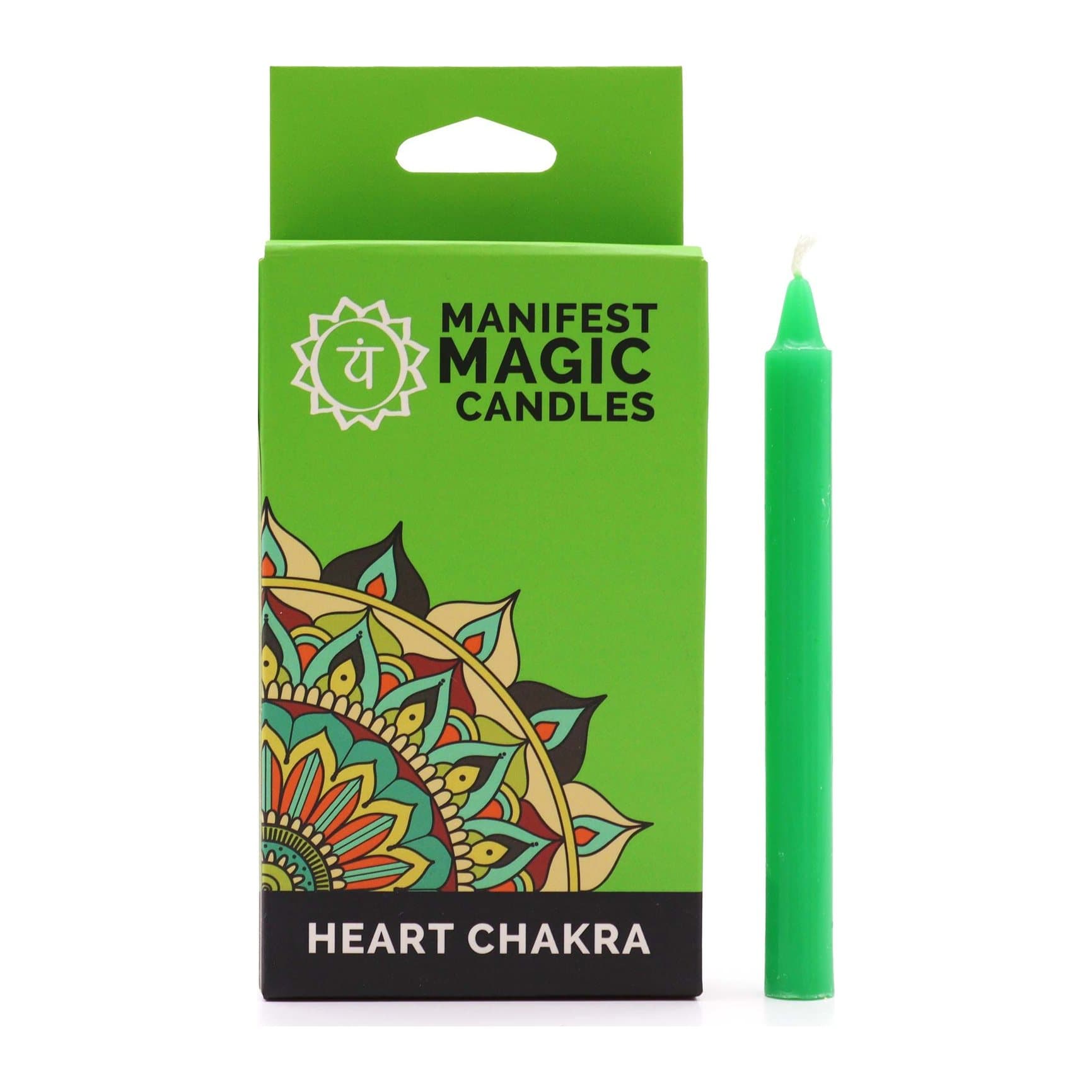 Green Heart Chakra candles, three packs of 12