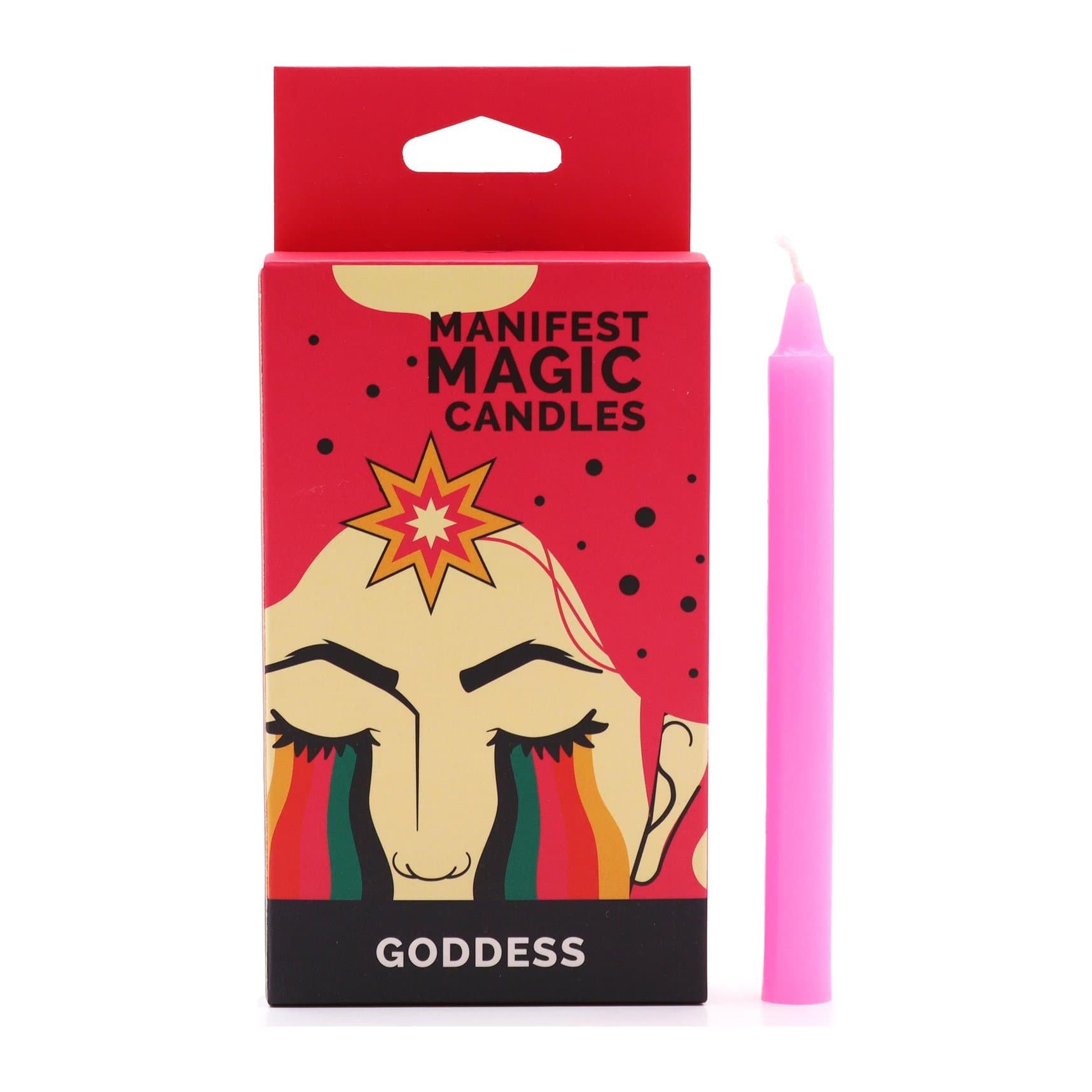 Manifest magic candles in pink, ivory or black, in packs of 12
