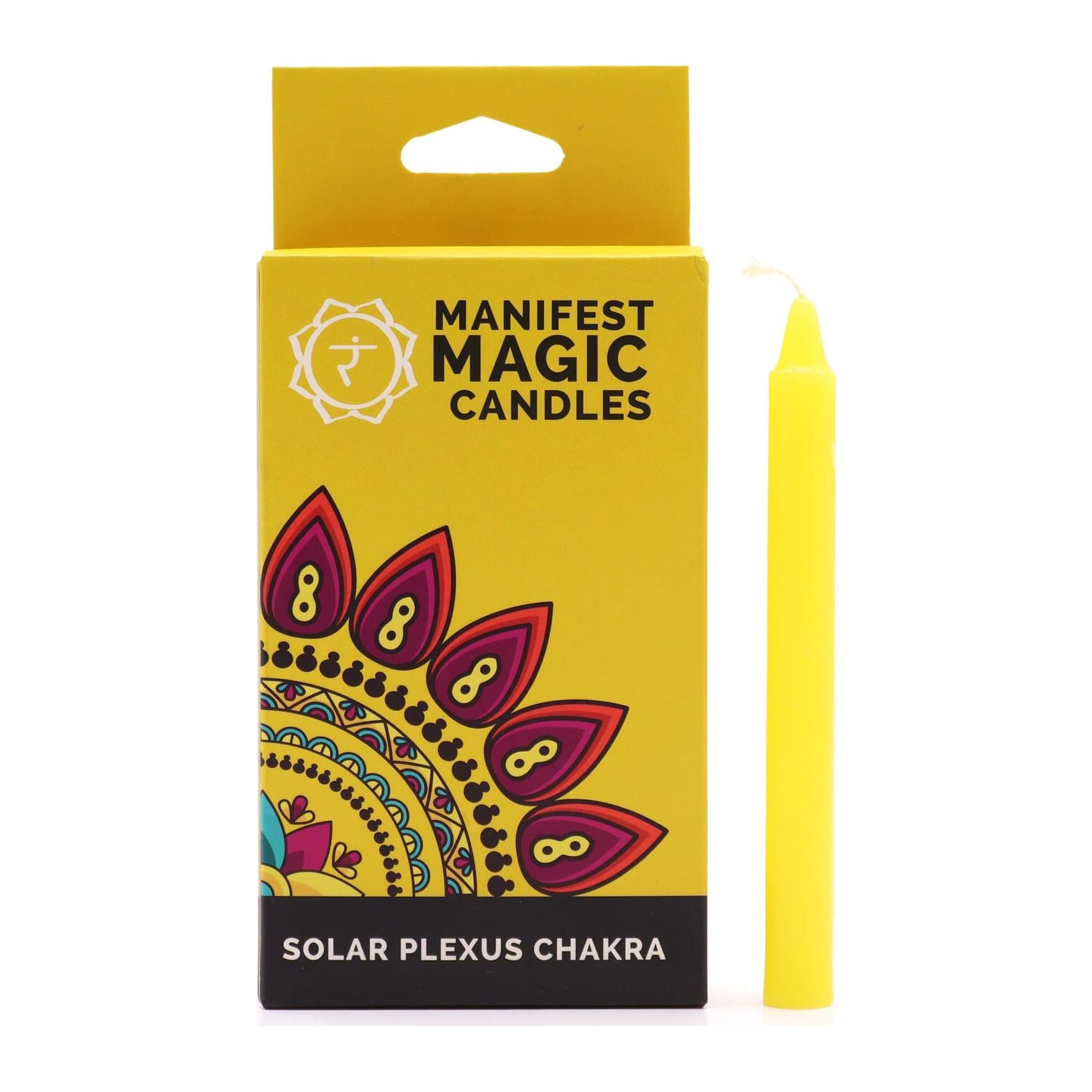 Yellow solar plexus chakra candles, 12 cm tall
