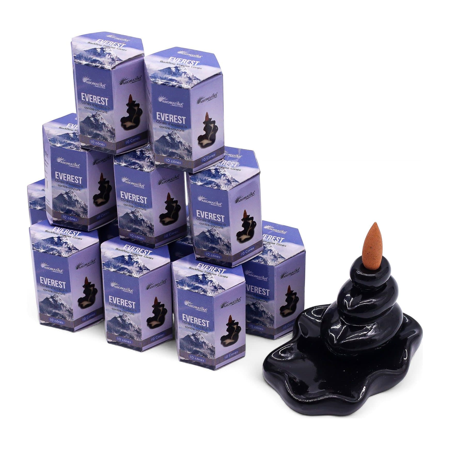Masala backflow incense cones, Everest, in hexagon-shaped boxes