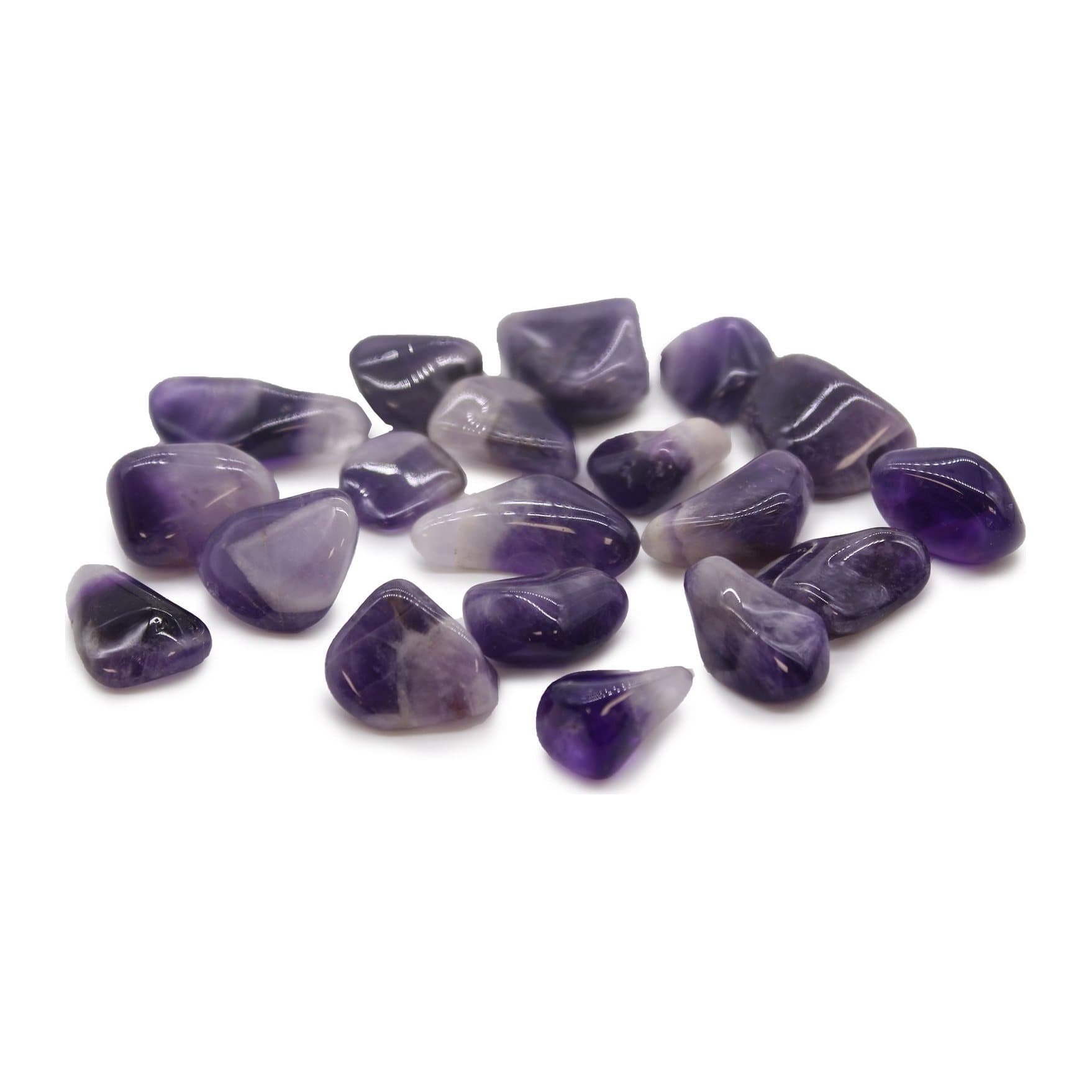 Medium banded amethyst tumble stone, Grade A gemstone