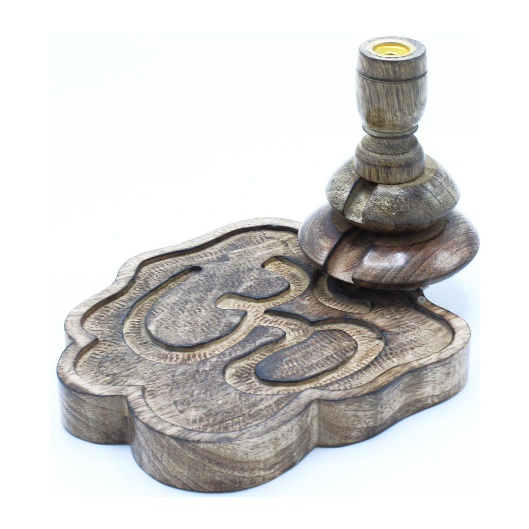 Medium mango wood backflow burner with an Ohm design