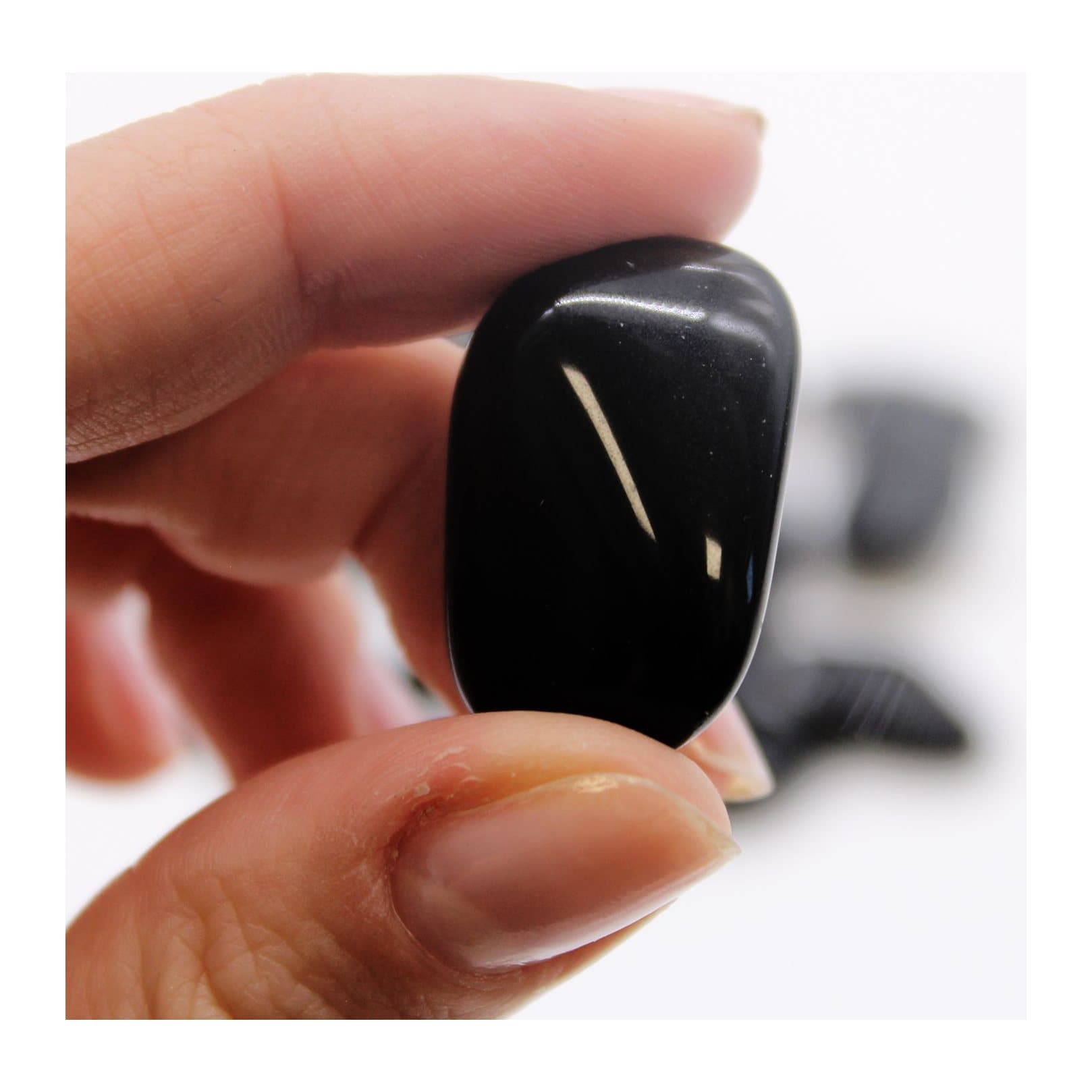Black obsidian tumble stones