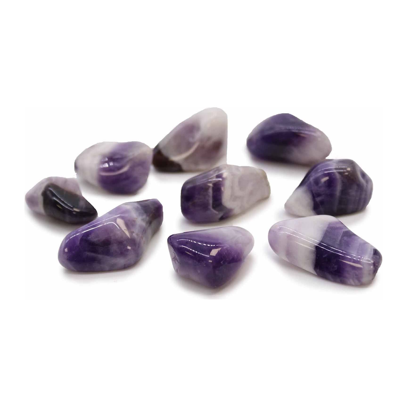 Banded amethyst medium tumble stones, pack of 24