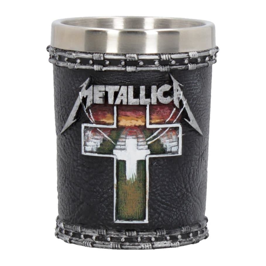 Metallica Master of Puppets resin shot glass with grave stones artwork