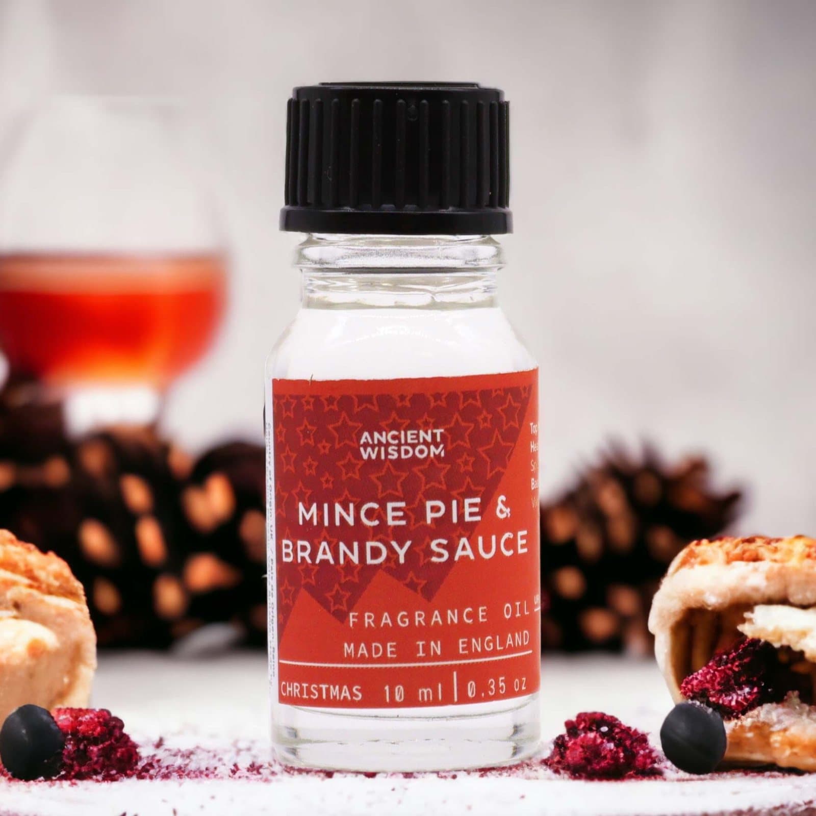 Mince Pie and Brandy Sauce fragrance oil bottles, 10 ml, pack of two