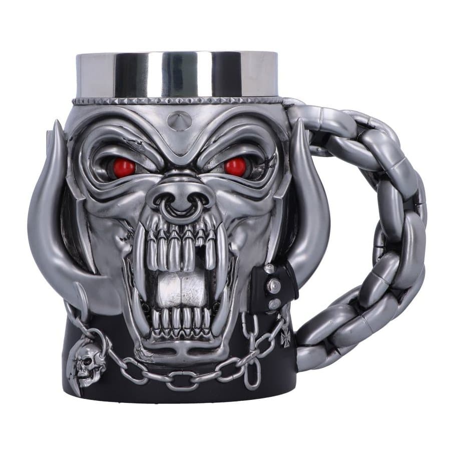 Resin Motorhead Warpig tankard with the War Pig mascot, hand-painted