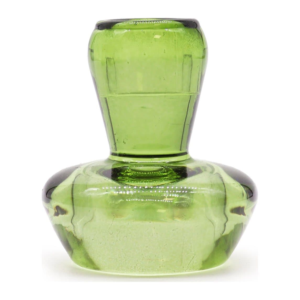 Garden jade pressed glass mushroom flip dinner candle and tealight holder