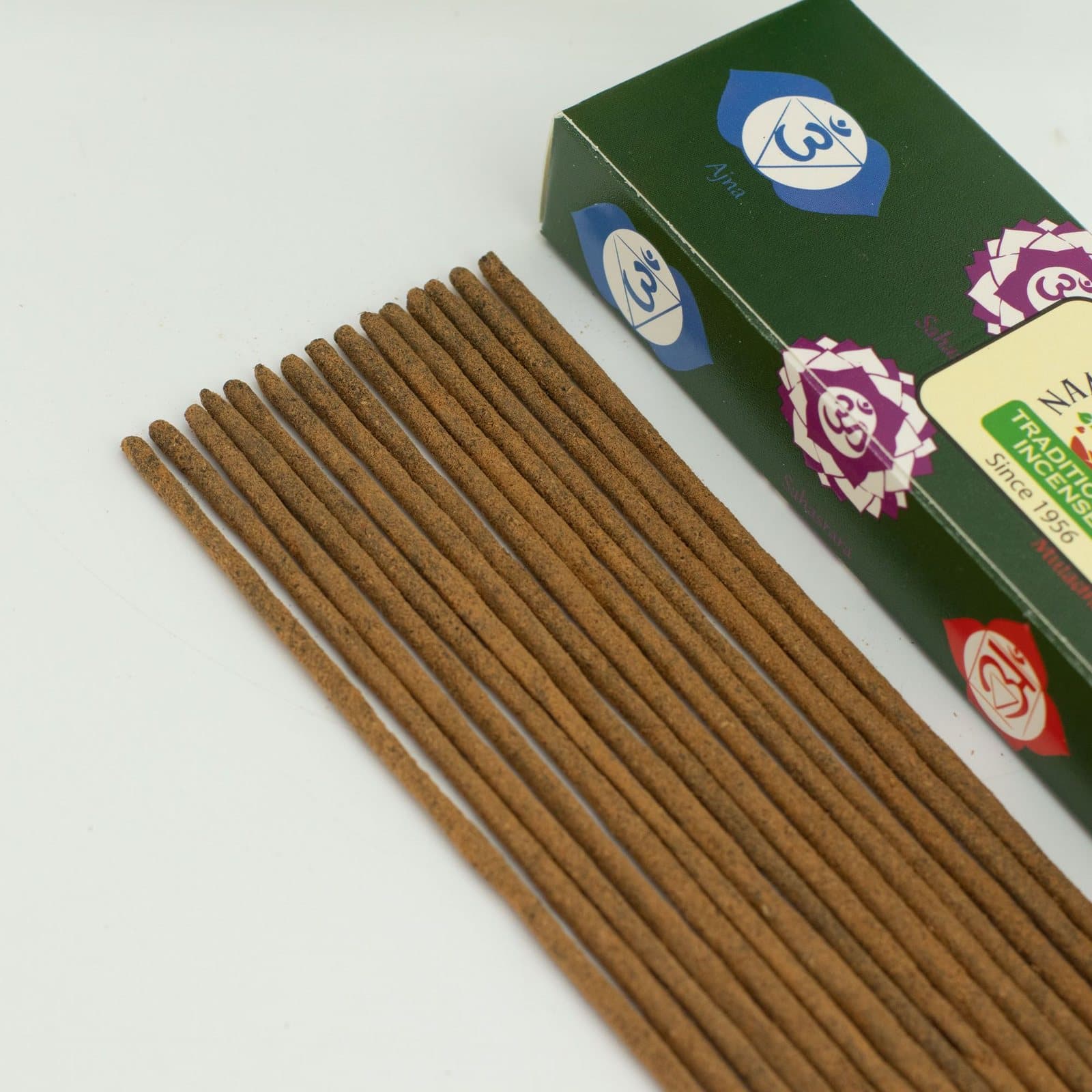Namaste Masala Incense 7 Chakra, two packs in chakra-inspired packaging