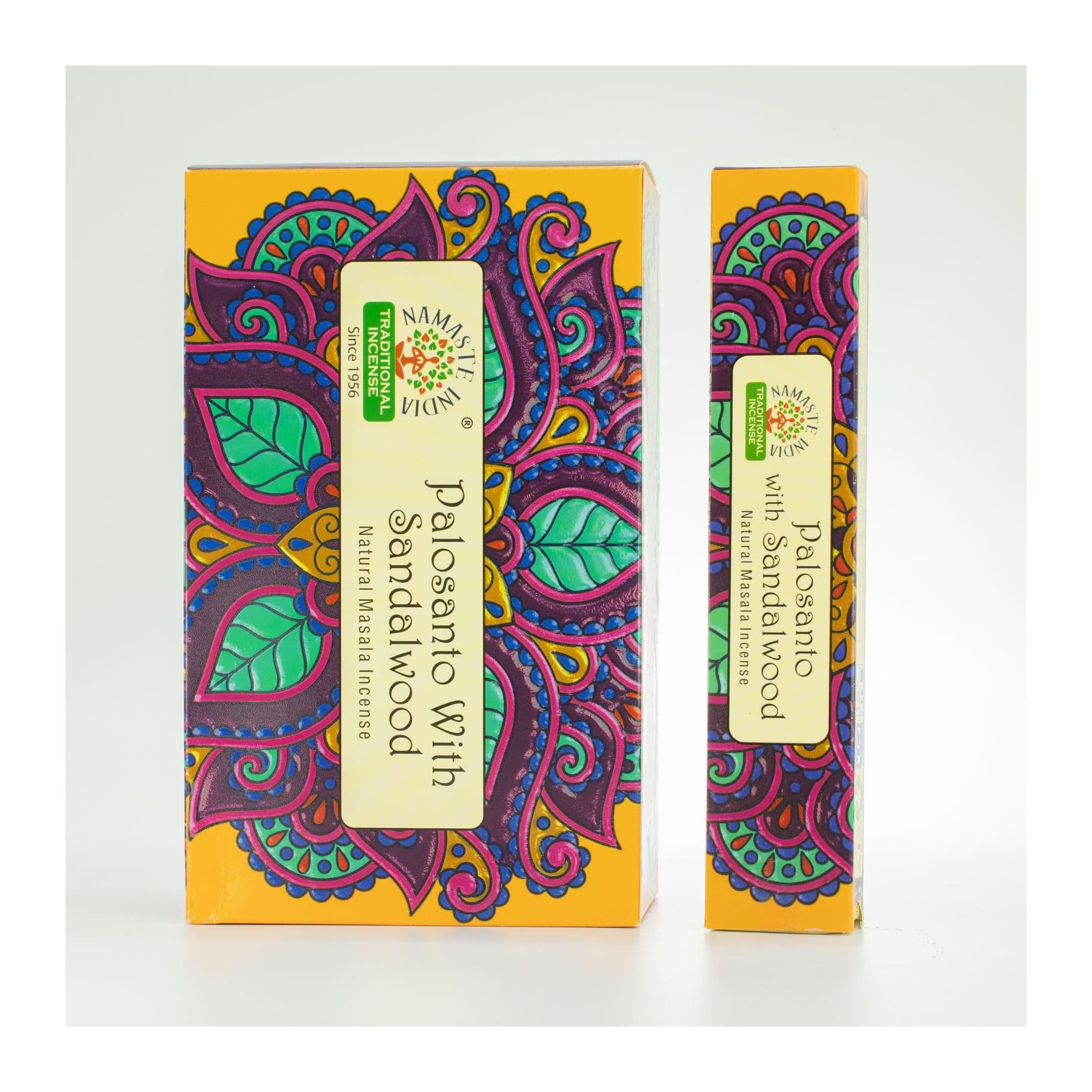 Masala incense sticks in colourful mandala-inspired packaging