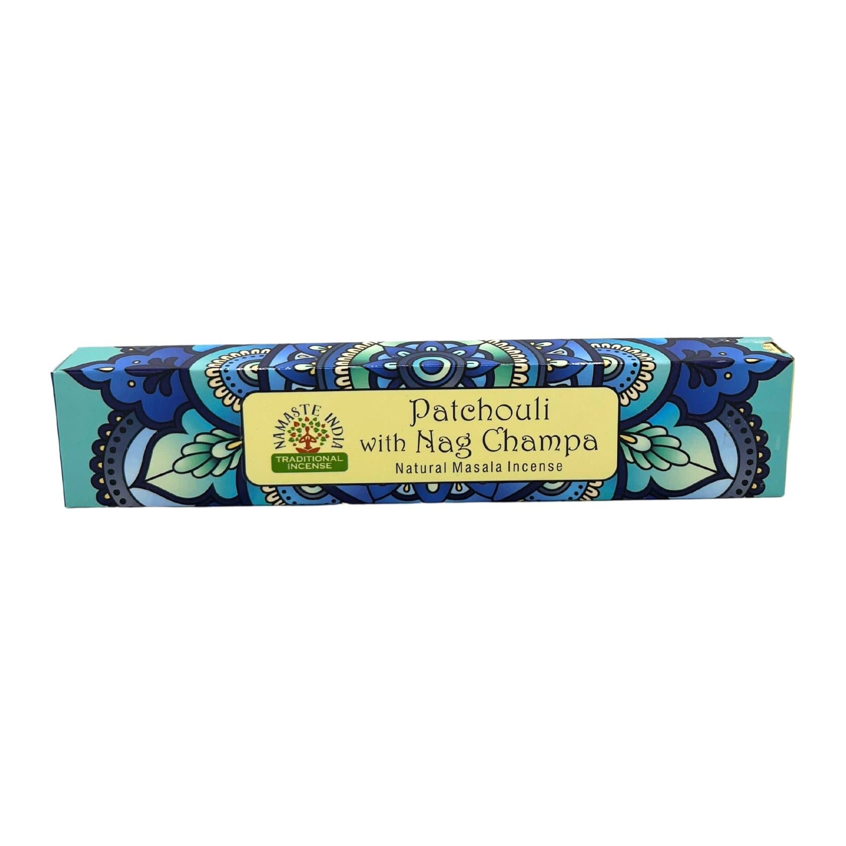 Patchouli Nag Champa masala incense sticks in mandala-patterned boxes, pack of 2