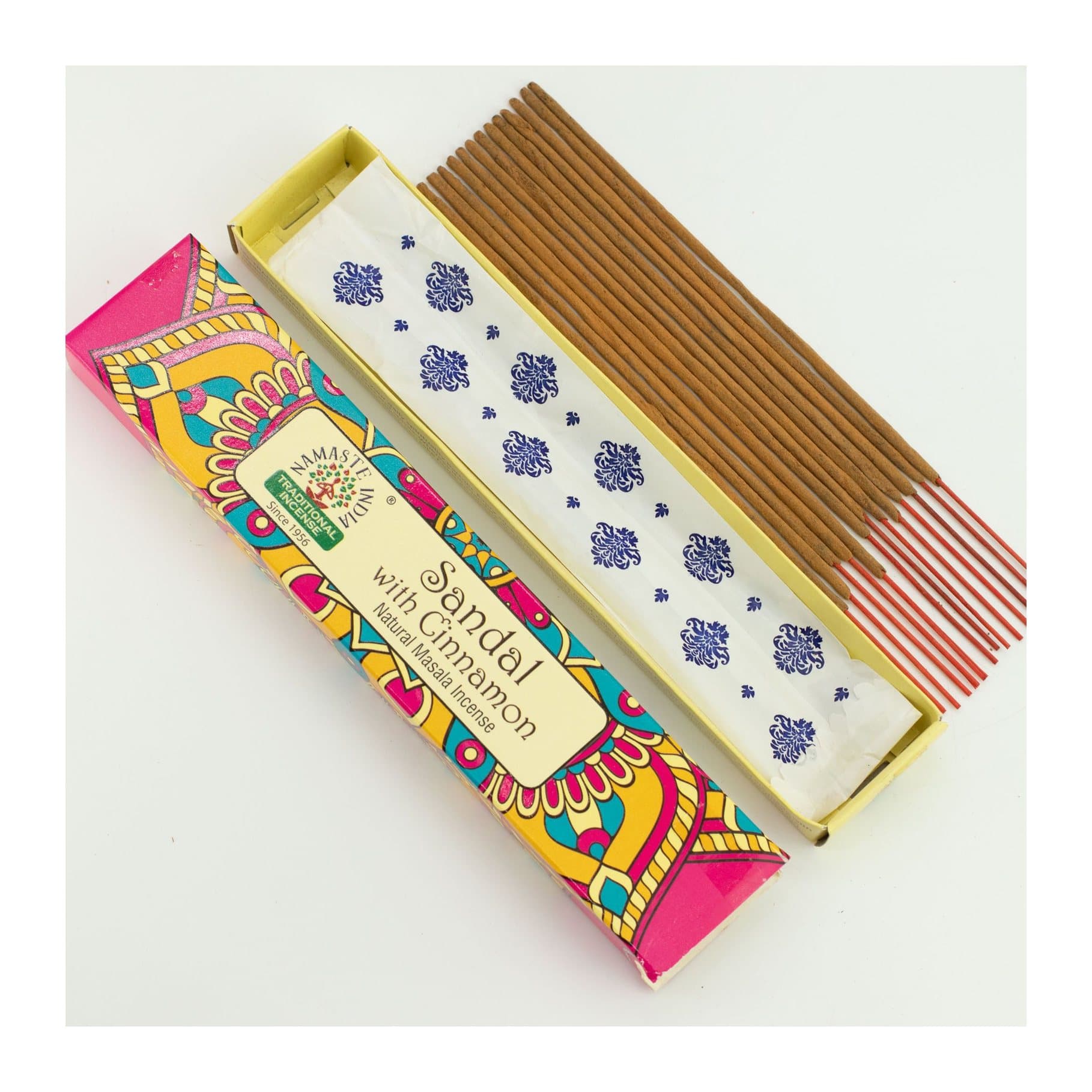 Sandal with Cinnamon masala incense sticks in a colourful mandala-inspired box