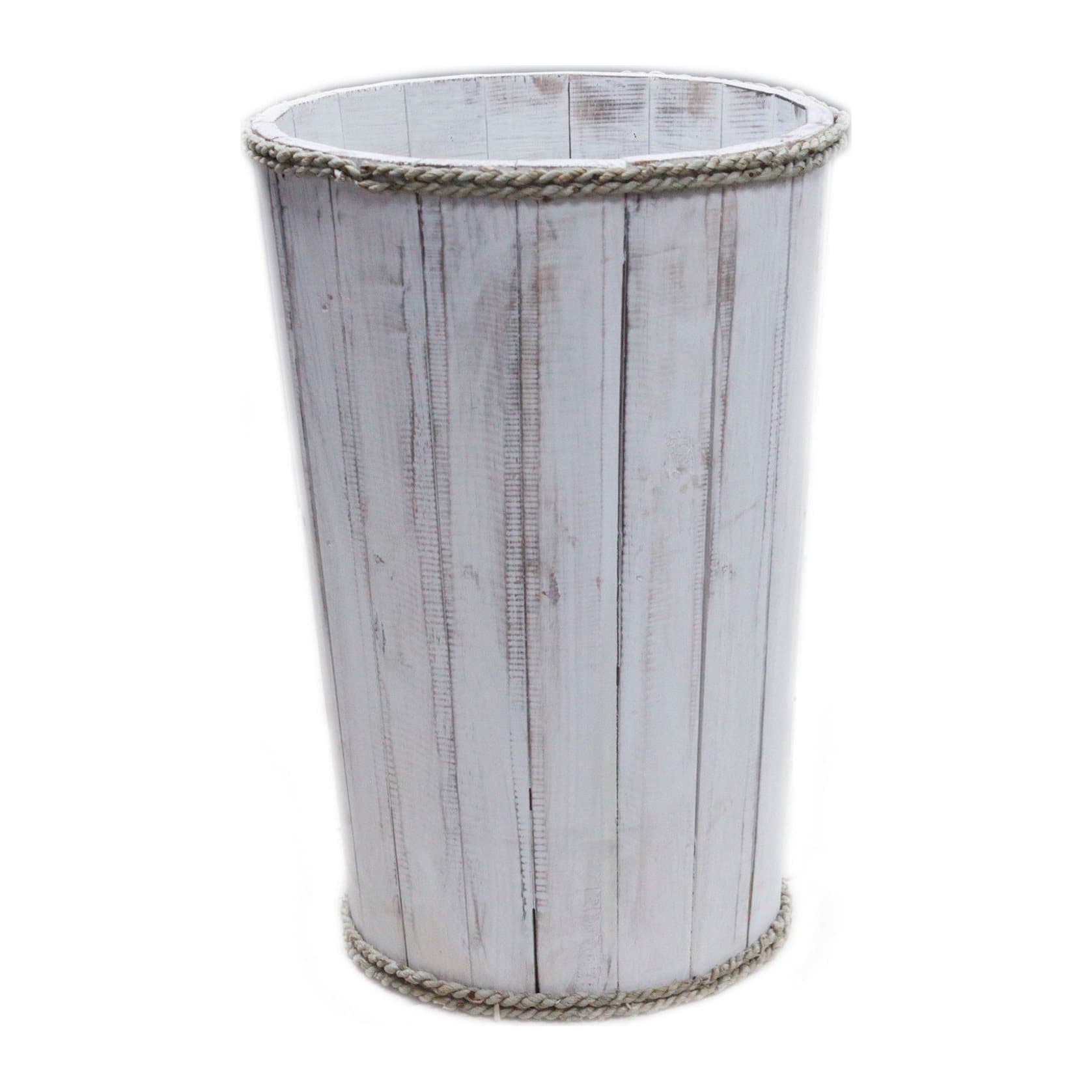 Large whitewash wooden storage tub