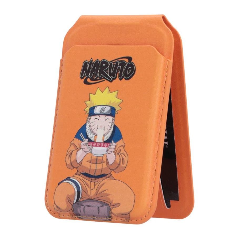 Orange Naruto MagSafe card holder showing Naruto with a bowl of ramen