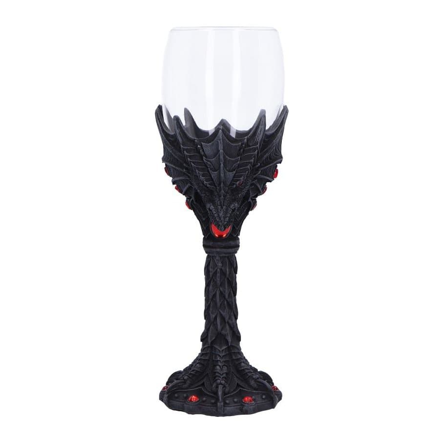 Nightflame dragon goblet with a black resin body, red accents and a dragon design