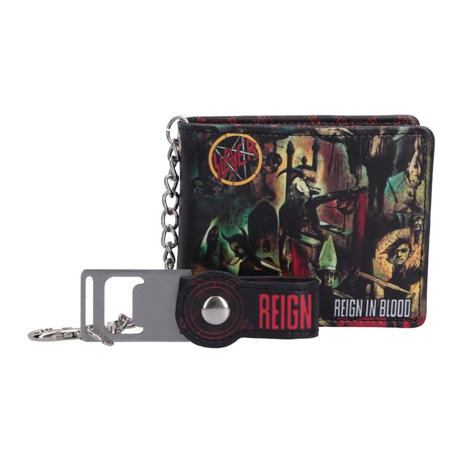 Slayer Reign in Blood wallet with bold album artwork on the front
