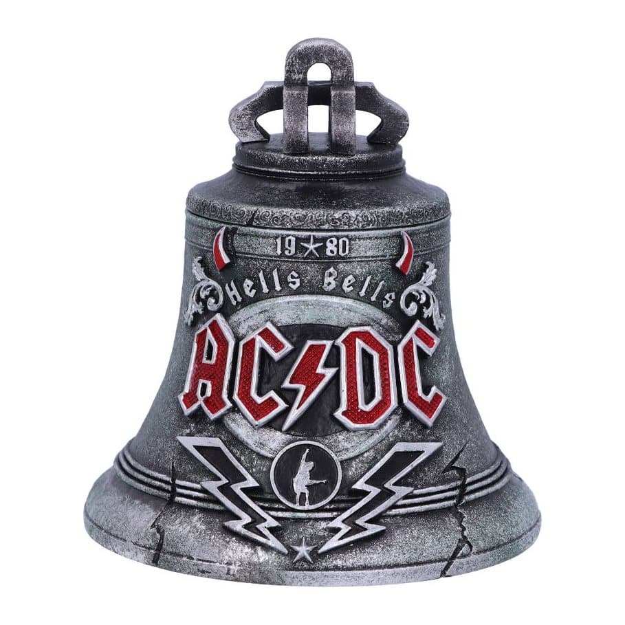 Silvered ACDC Hells Bells box shaped like an aged bell