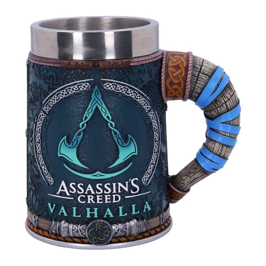 Assassin's Creed Valhalla tankard with a hand-painted Eivor design