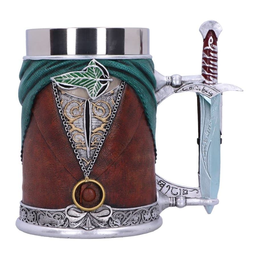 Frodo tankard with the Sting sword handle and One Ring design