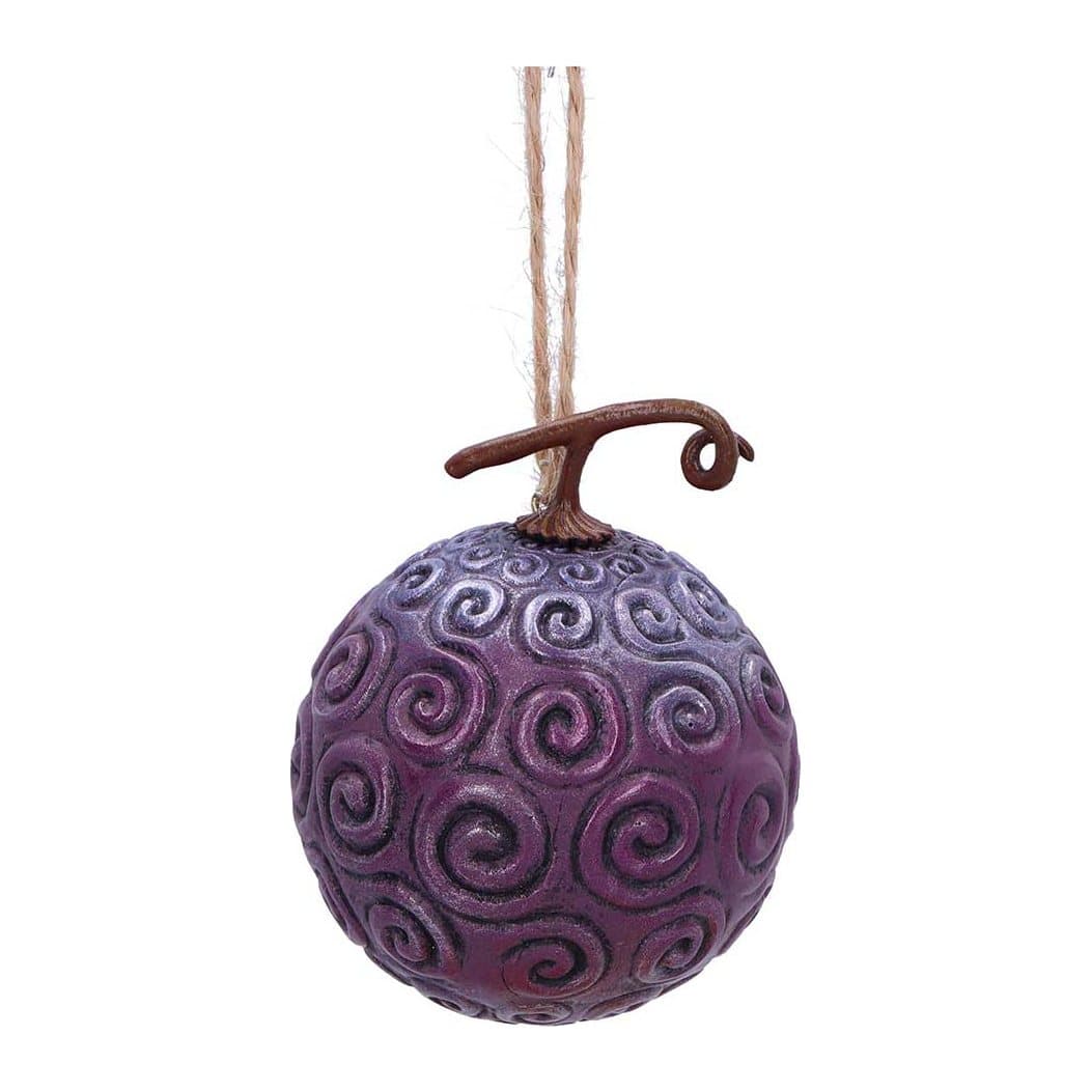 Hand-painted One Piece Devil Fruit hanging ornament with swirls