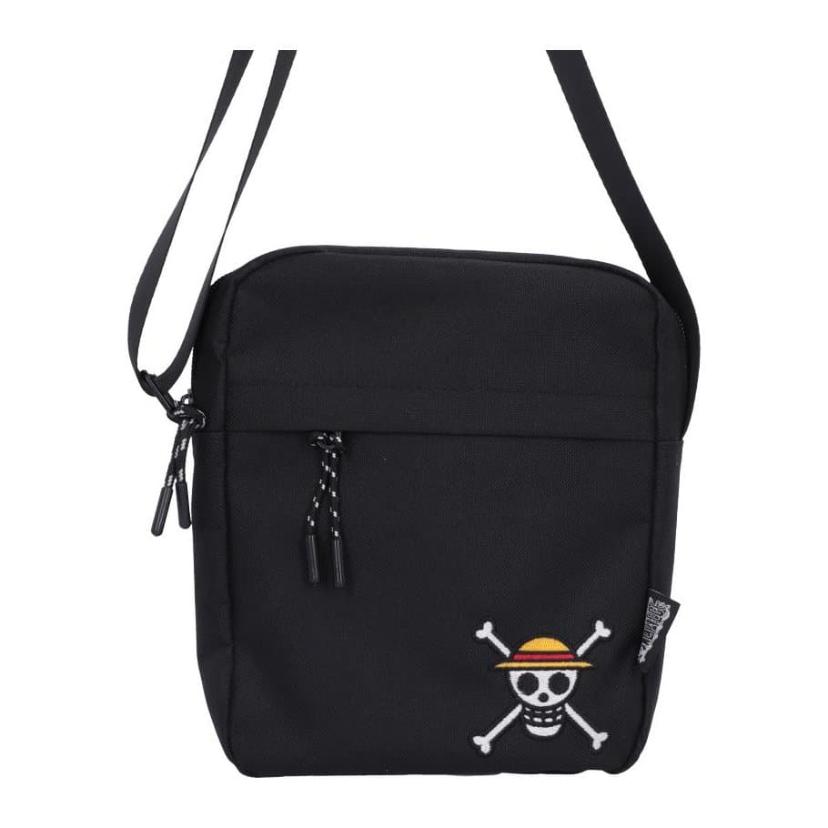 One Piece Luffy Jolly Roger crossbody bag with the Jolly Roger symbol bottom right