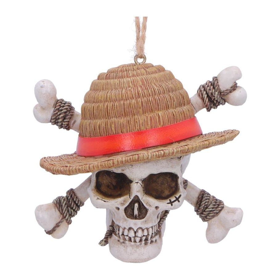 Hand-painted resin One Piece Luffy Jolly Roger skull ornament