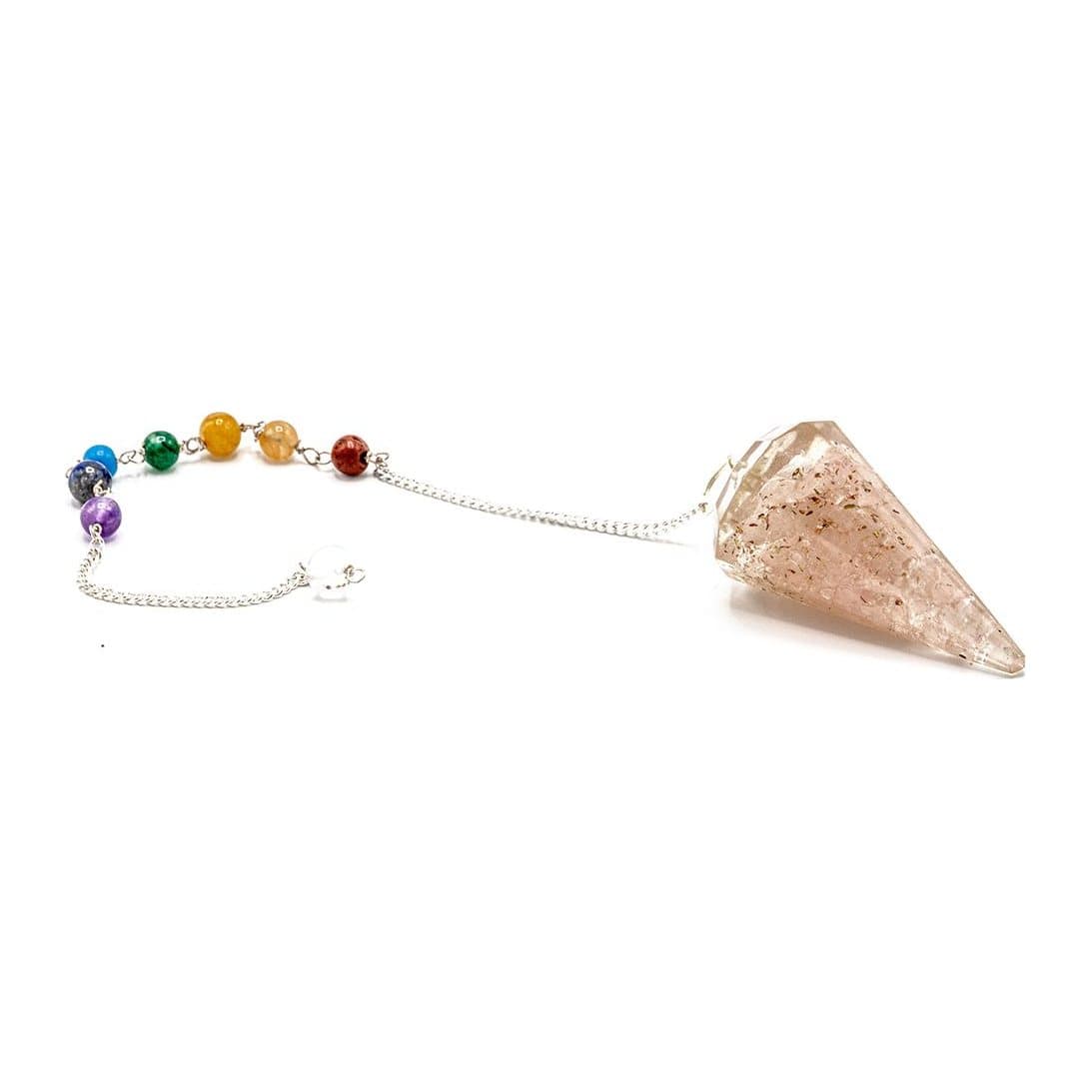 Orgonite Power Chakra rose quartz pendulum, 3.5 x 1.5 cm
