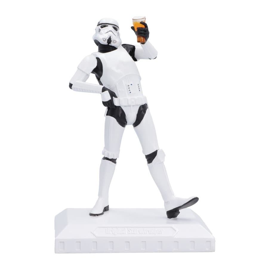 Original Stormtrooper figurine raising a glass on a base, Nemesis Now design