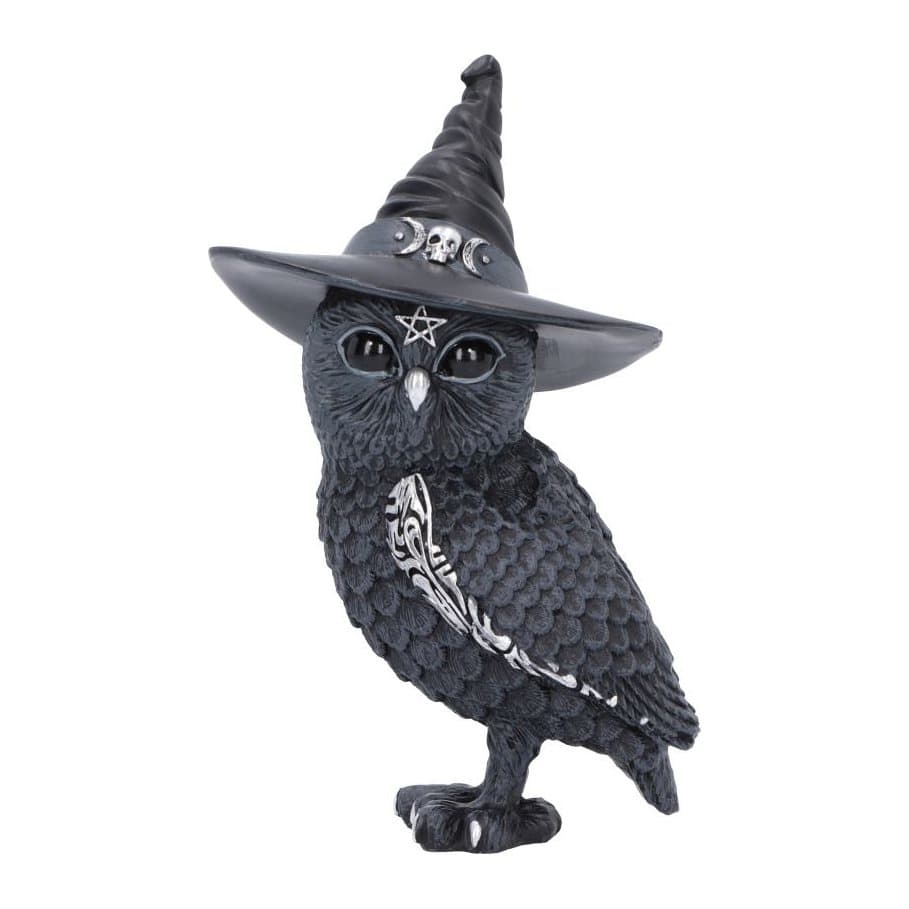 Owlocen witch owl figurine in a pointed hat