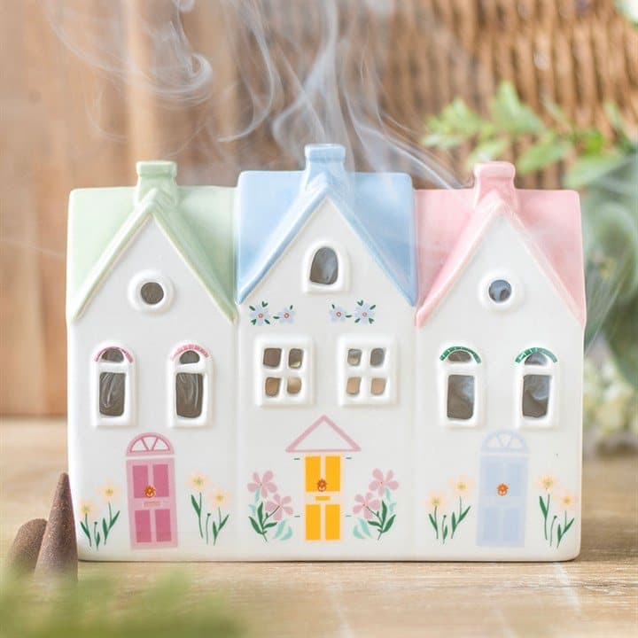 Pastel house tealight and incense holder
