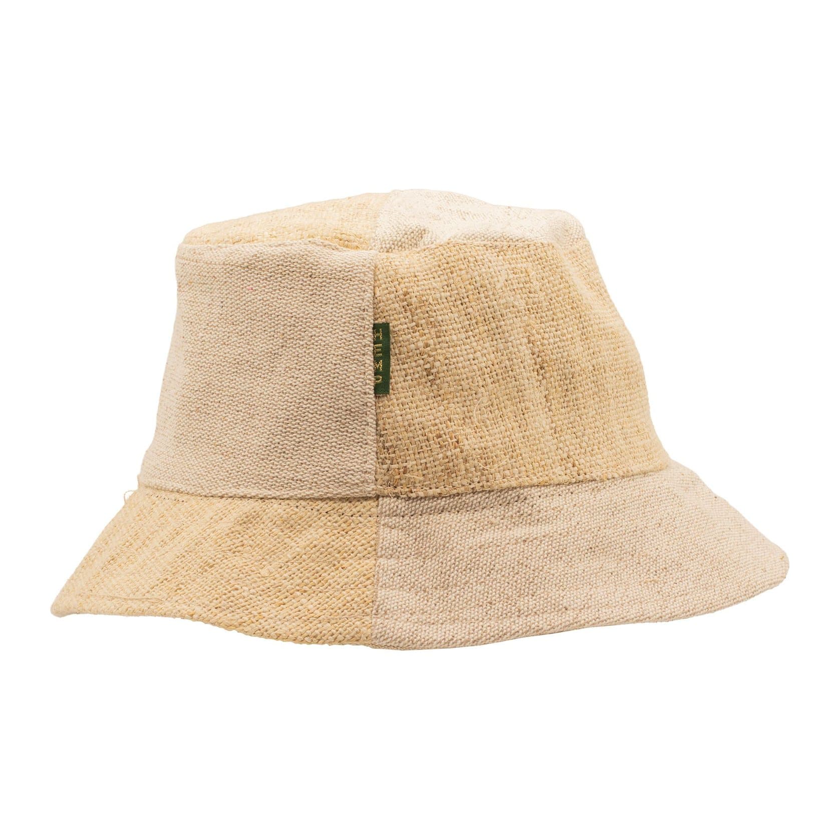 Natural patched hemp and cotton boho festival hat