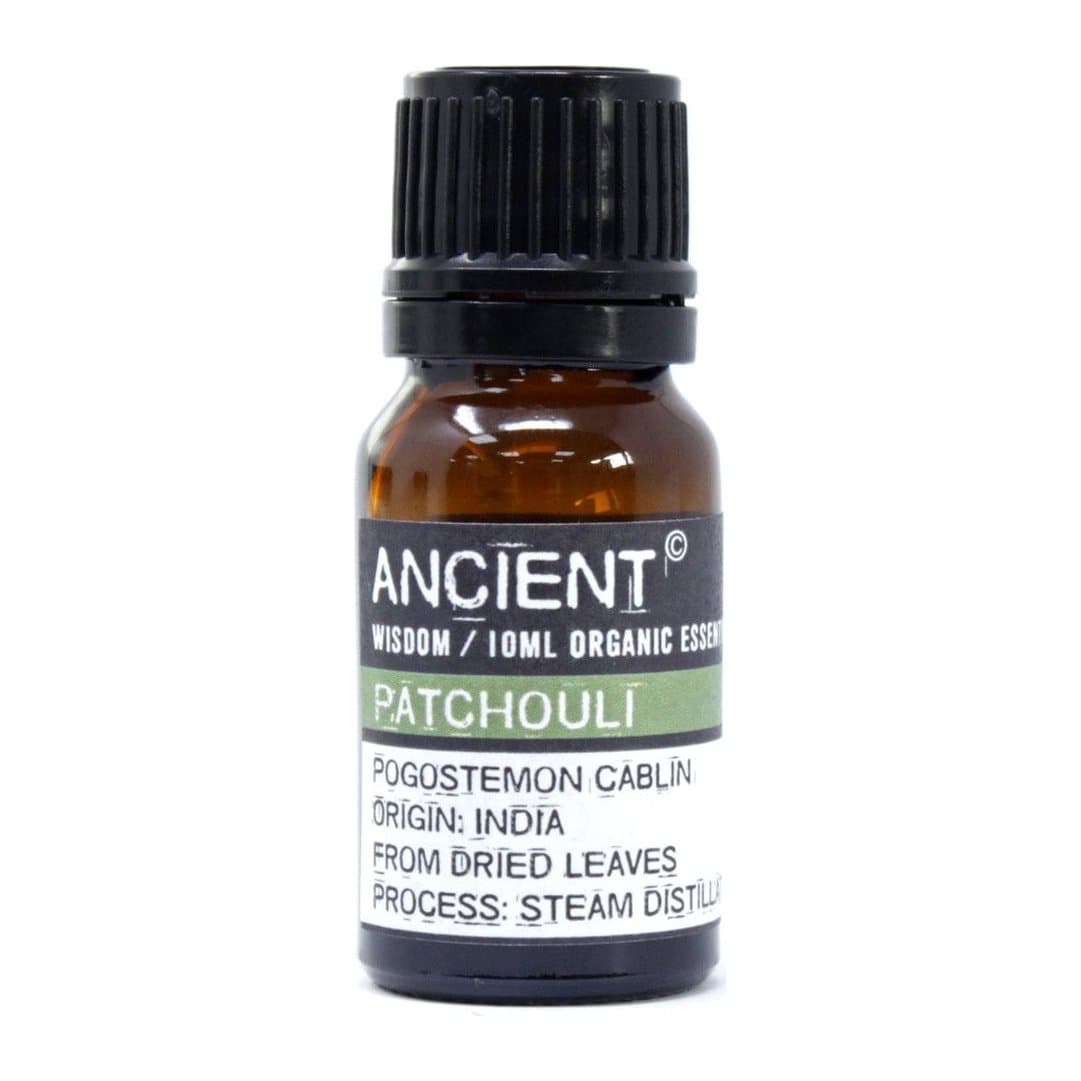 Patchouli organic essential oil, 10 ml and 50 ml sizes